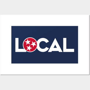 Tennessee Local // Tennessee State Flag Tri Star Circle Posters and Art